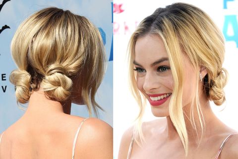 Margot Robbie's Undone Space Buns And Blue Eyeliner Are Spring Beauty Goals