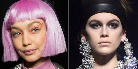 kaia gerber and gigi hadid make-up looks new york fashion week