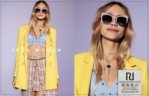 River island labels are for clothes models