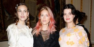 Alexa Chung, Lady Mary Charteris and Pixie Geldof attend the Simone Rocha show during London Fashion Week February 2018 at Goldsmith's Hall on February 17, 2018 in London, England | ELLE UK