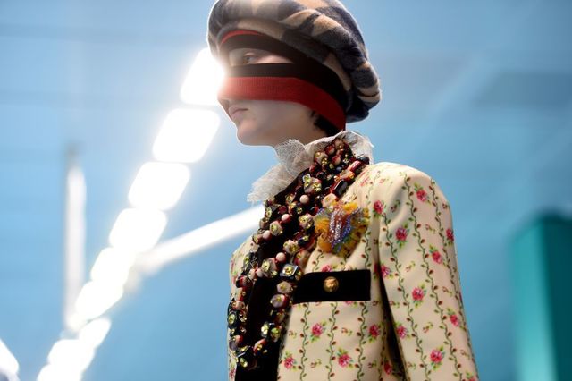 A model presents a creation by Gucci during the women's Fall/Winter 2018/2019 collection fashion show in Milan, on February 21, 2018 | ELLE UK