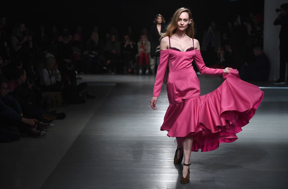 Marta Jakubowski  AW18 pink  ruffle dress