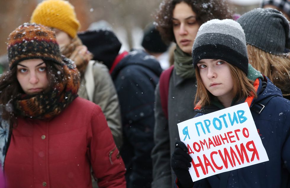 Russia domestic violence protest