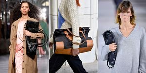 Hairstyle, Shoulder, Textile, Style, Bag, Street fashion, Fashion, Luggage and bags, Pocket, Shoulder bag, 