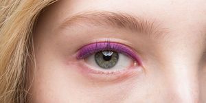 Brown, Skin, Eyelash, Eyebrow, Purple, Colorfulness, Pink, Violet, Iris, Organ, 