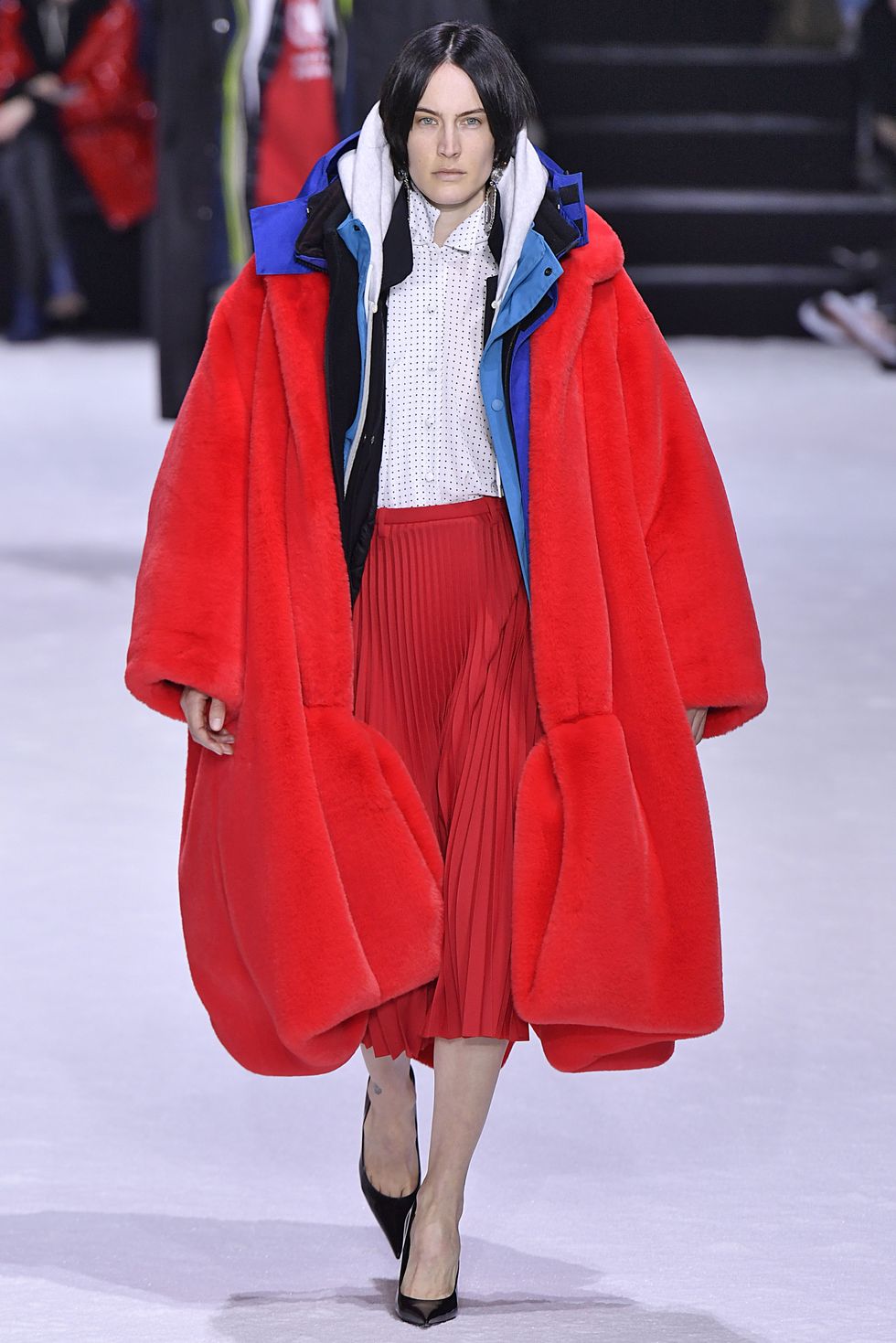 Balenciaga Oversized Red Coat, Balenciaga Red Coat, Balenciaga Layered Coats