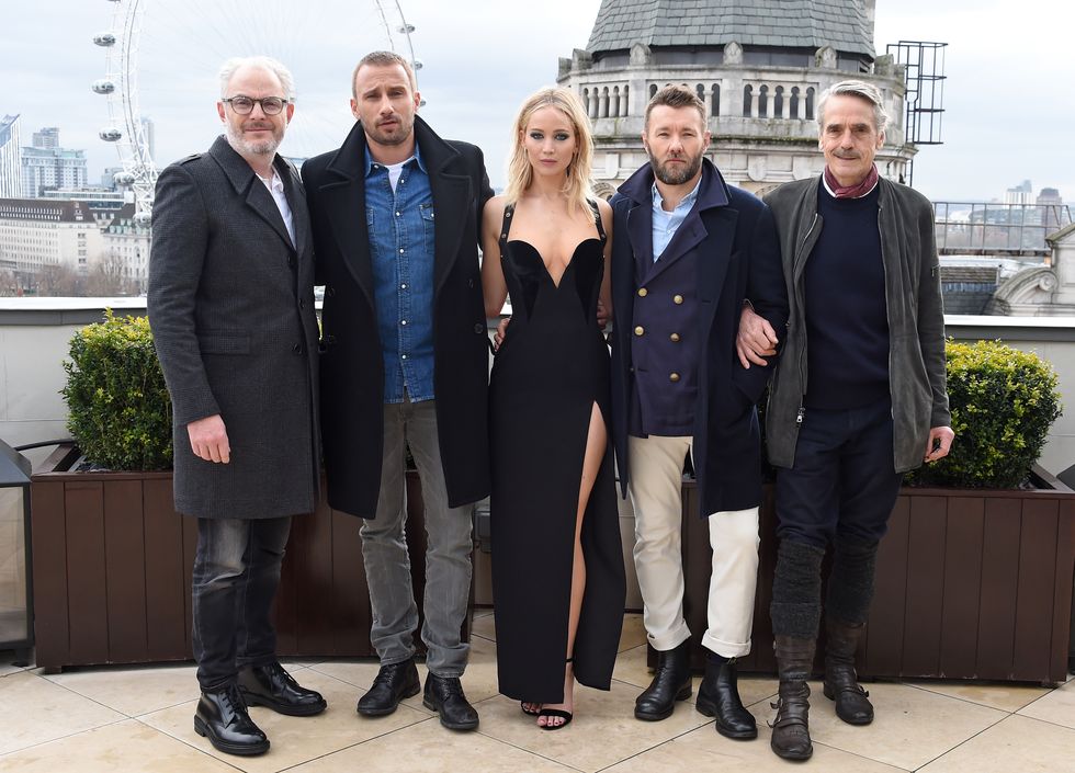 Jennifer Lawrence Versace Dress Red SParrow photocall