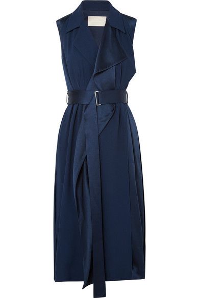 Blue Satin Wrap Dress | ELLE UK