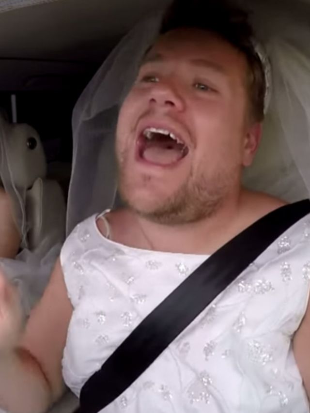 Video-Iggy-Azalea-doet-carpool-karaoke-en-past-haar-eerste-trouwjurk-met-James-Corden