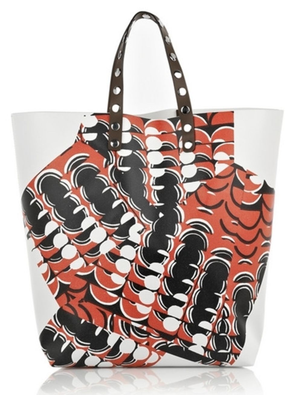 Product, Bag, Red, White, Orange, Pattern, Style, Luggage and bags, Fashion accessory, Font, 
