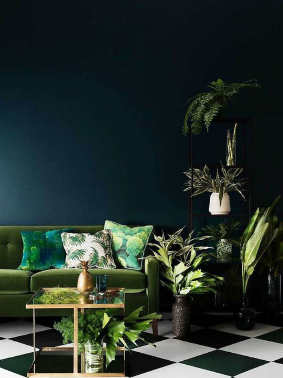 Green, Room, Interior design, Living room, Couch, Furniture, Wall, Pillow, Teal, Interior design, 