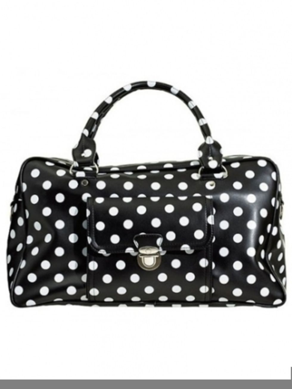 Product, Bag, Pattern, White, Style, Luggage and bags, Black, Shoulder bag, Polka dot, Black-and-white, 