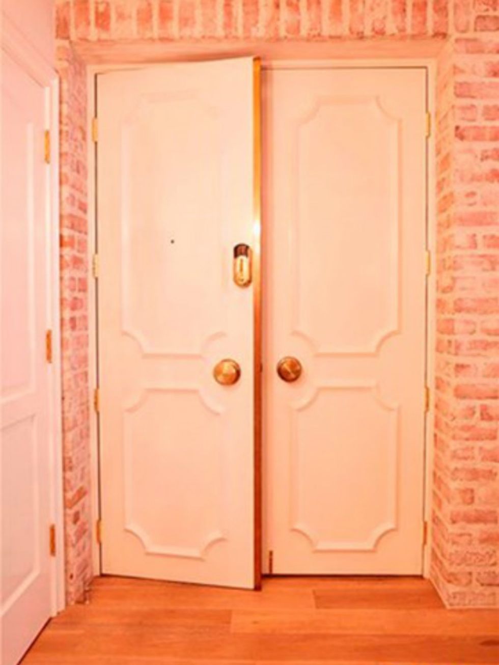 Wood, Door, Home door, Wood stain, Wall, Hardwood, Orange, Peach, Flooring, Fixture, 