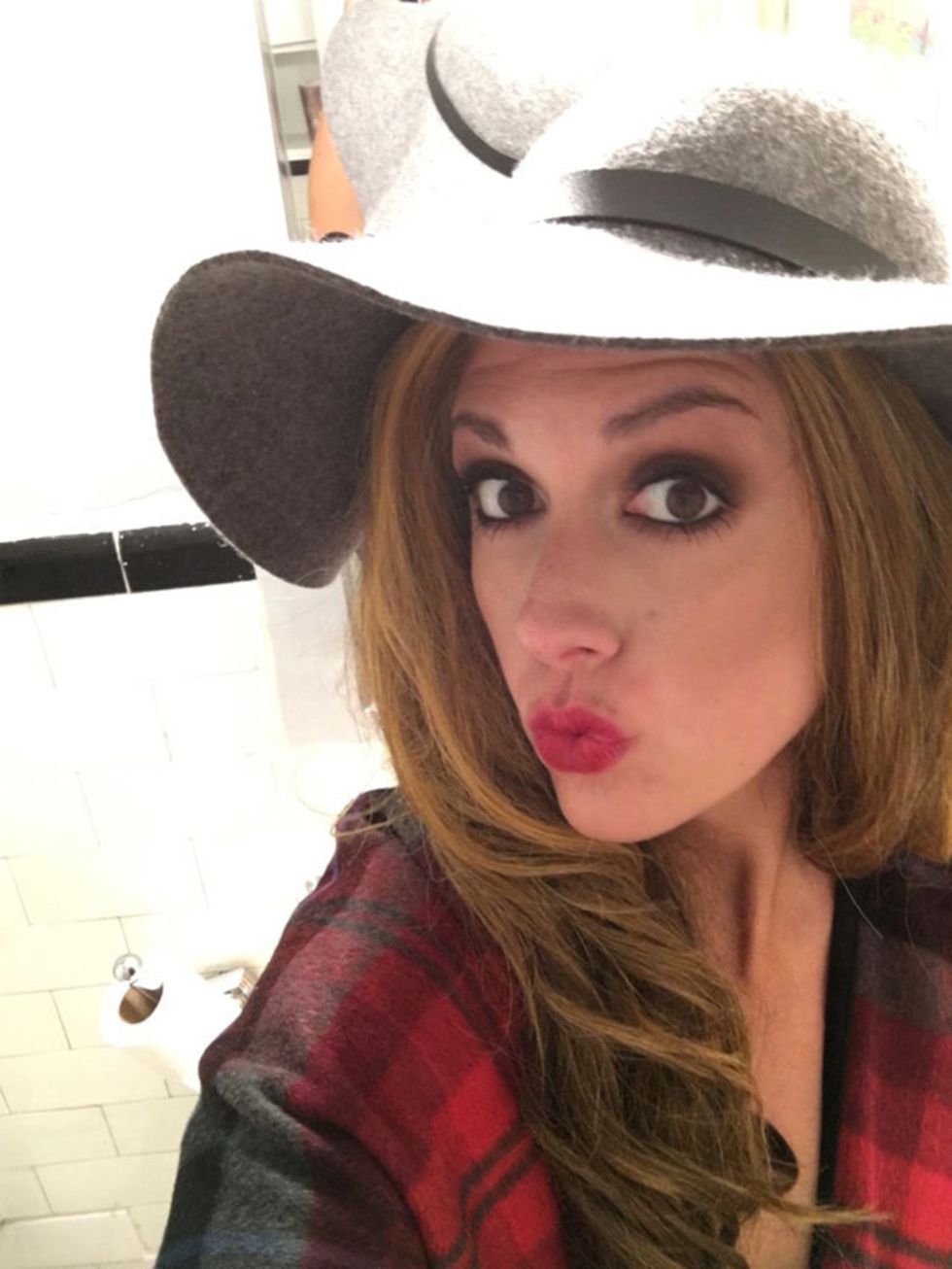 Lip, Plaid, Eyelash, Tartan, Hat, Headgear, Selfie, Costume accessory, Fashion accessory, Cool, 