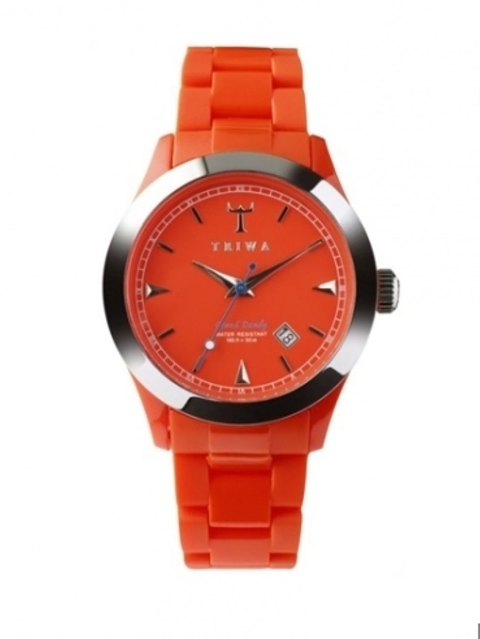 Product, Analog watch, Watch, Glass, Orange, Red, Photograph, Fashion accessory, Watch accessory, Amber, 