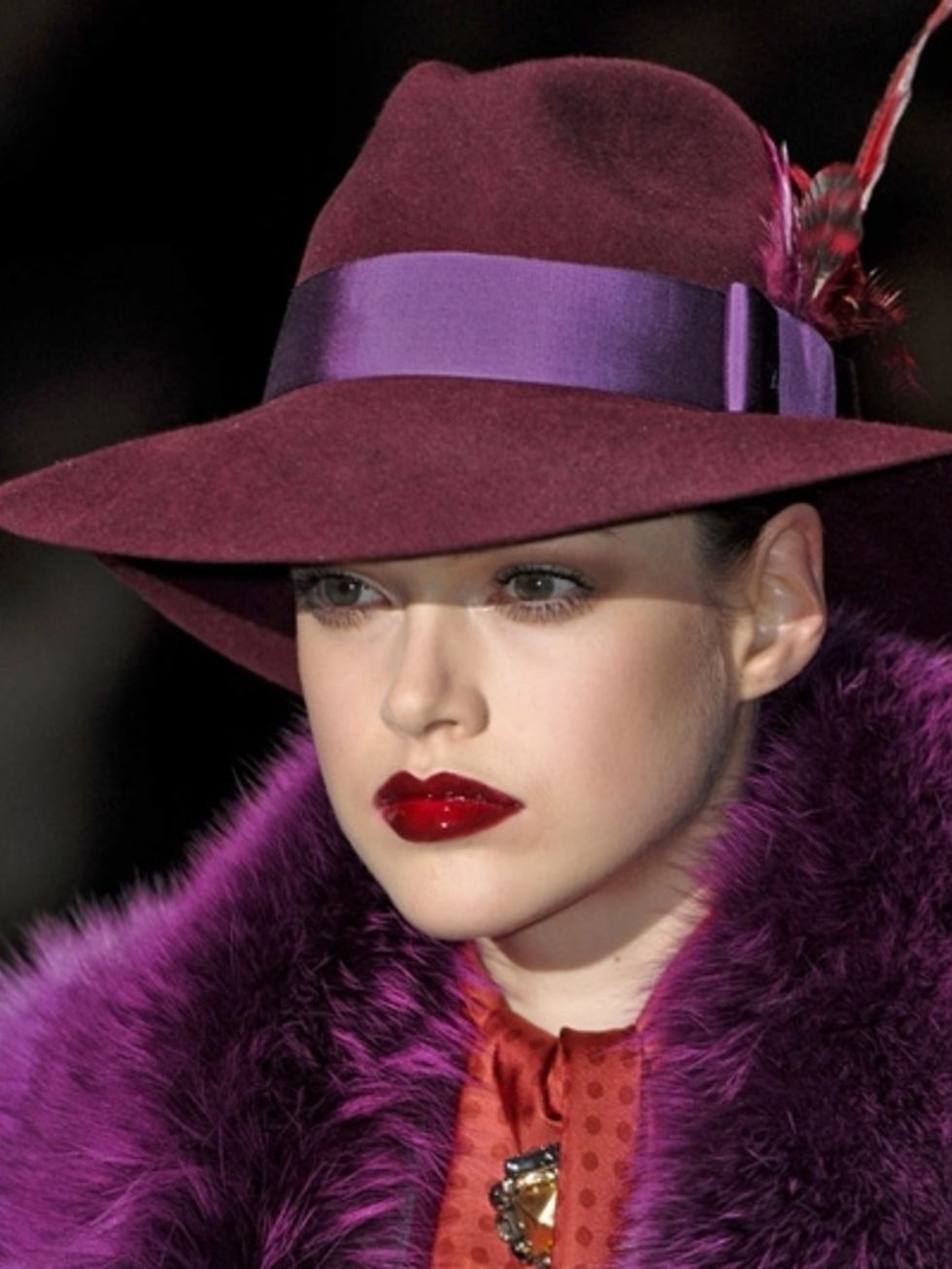Lip, Hat, Purple, Fashion accessory, Violet, Magenta, Pink, Headgear, Costume accessory, Fashion, 