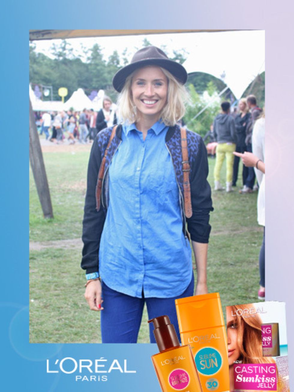 Hat, Sun hat, Electric blue, Peach, Brown hair, Blond, Fedora, Cowboy hat, Box, sweatpant, 