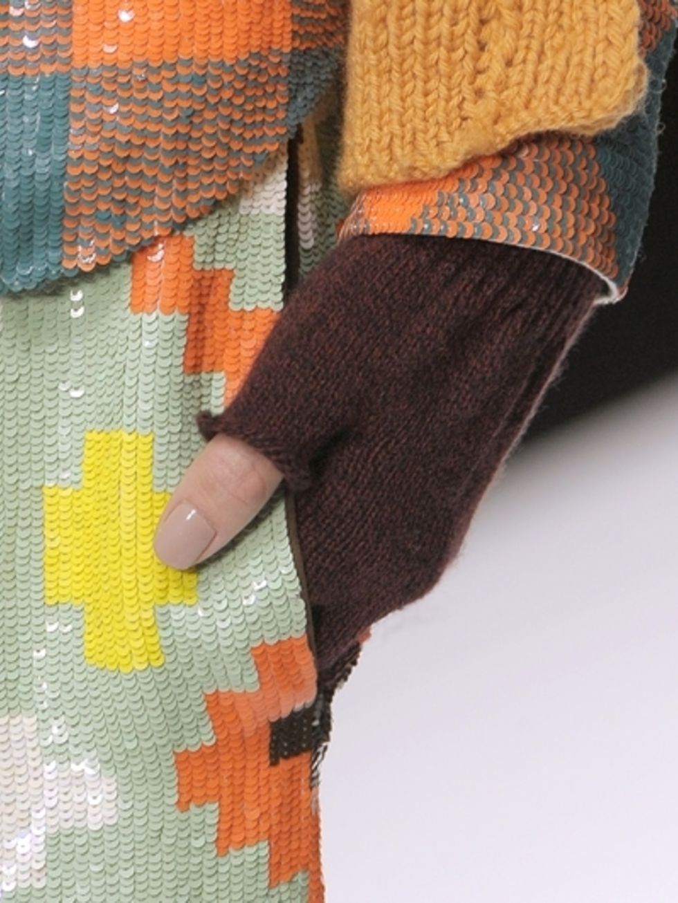 Pattern, Textile, Human leg, Orange, Woolen, Wool, Knitting, Creative arts, Craft, Thread, 