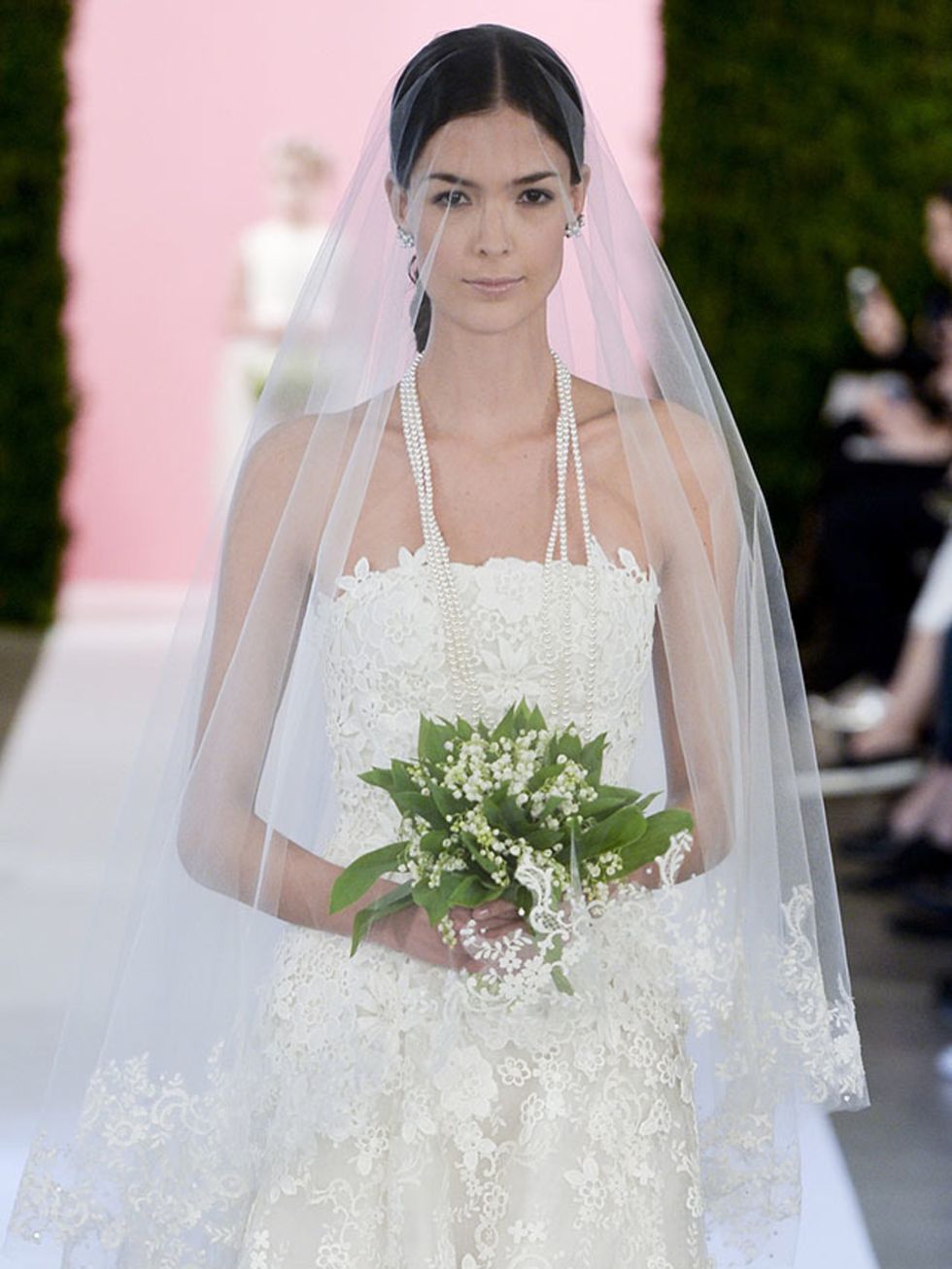 Clothing, Bridal clothing, Dress, Skin, Bridal veil, Eye, Veil, Shoulder, Petal, Wedding dress, 
