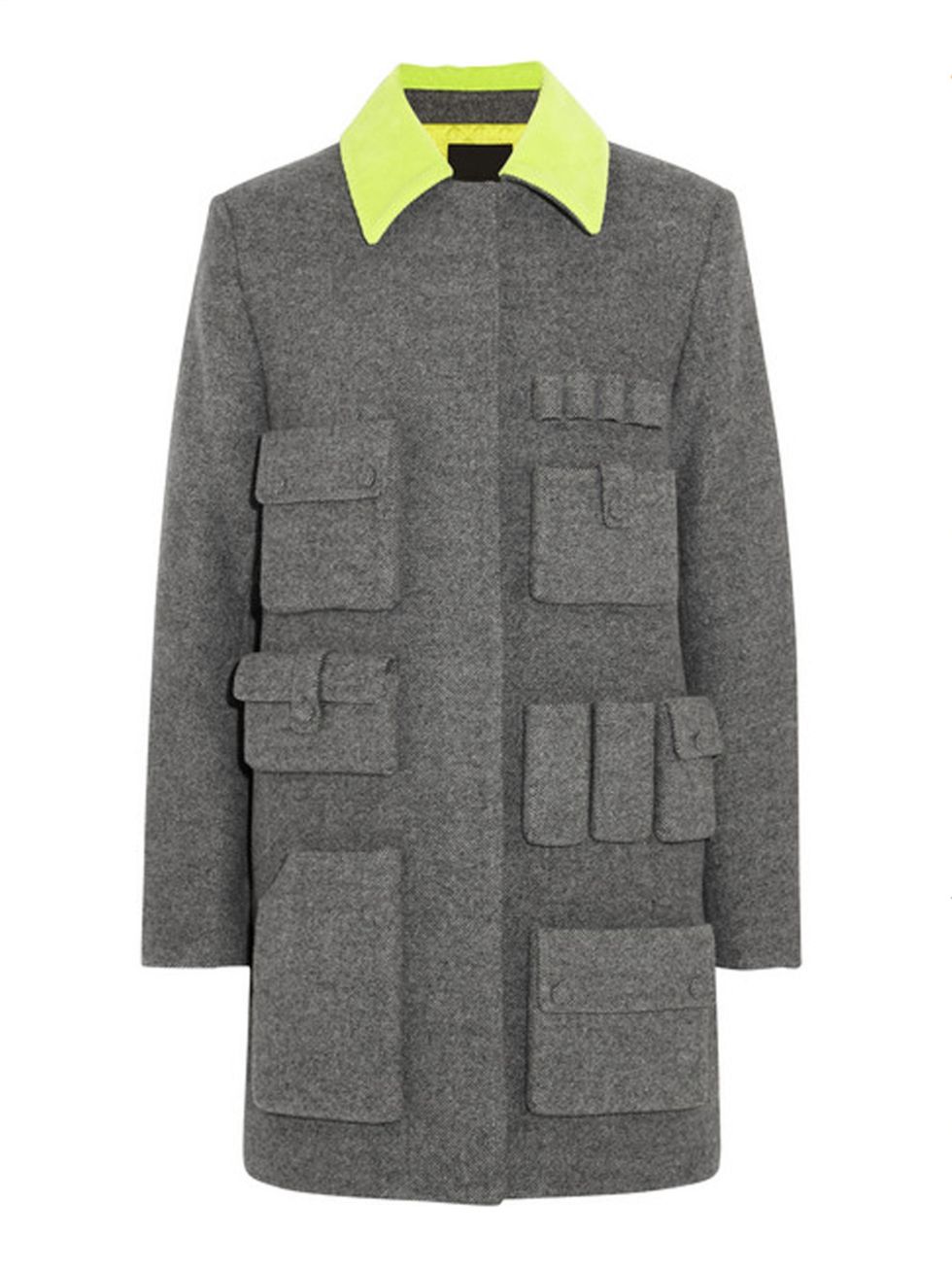 Collar, Coat, Sleeve, Textile, Outerwear, Standing, Blazer, Fashion, Grey, Sweater, 