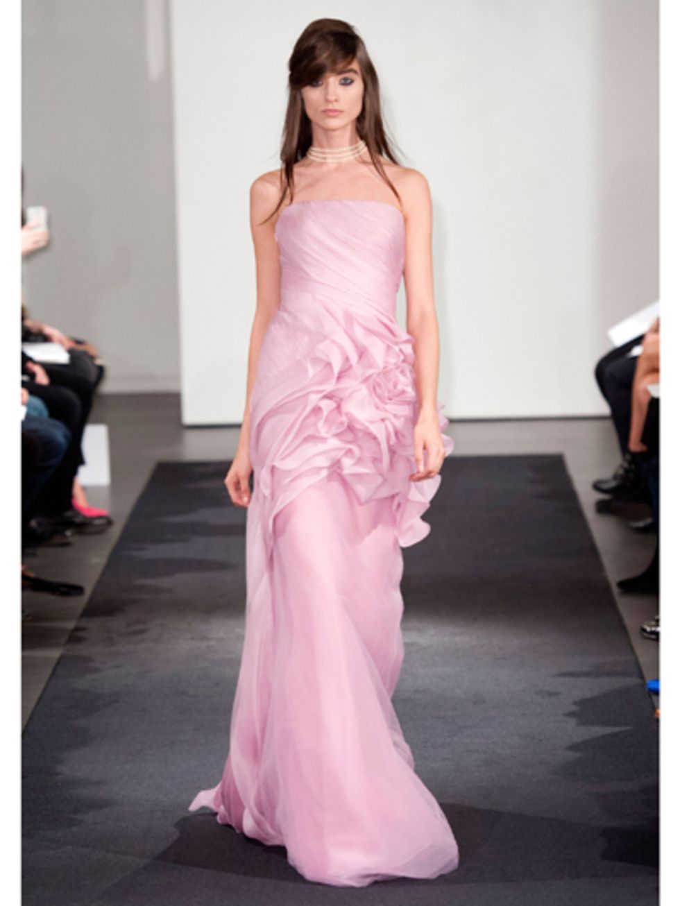 Shoulder, Dress, Textile, Joint, Pink, Formal wear, Style, Gown, One-piece garment, Fashion model, 