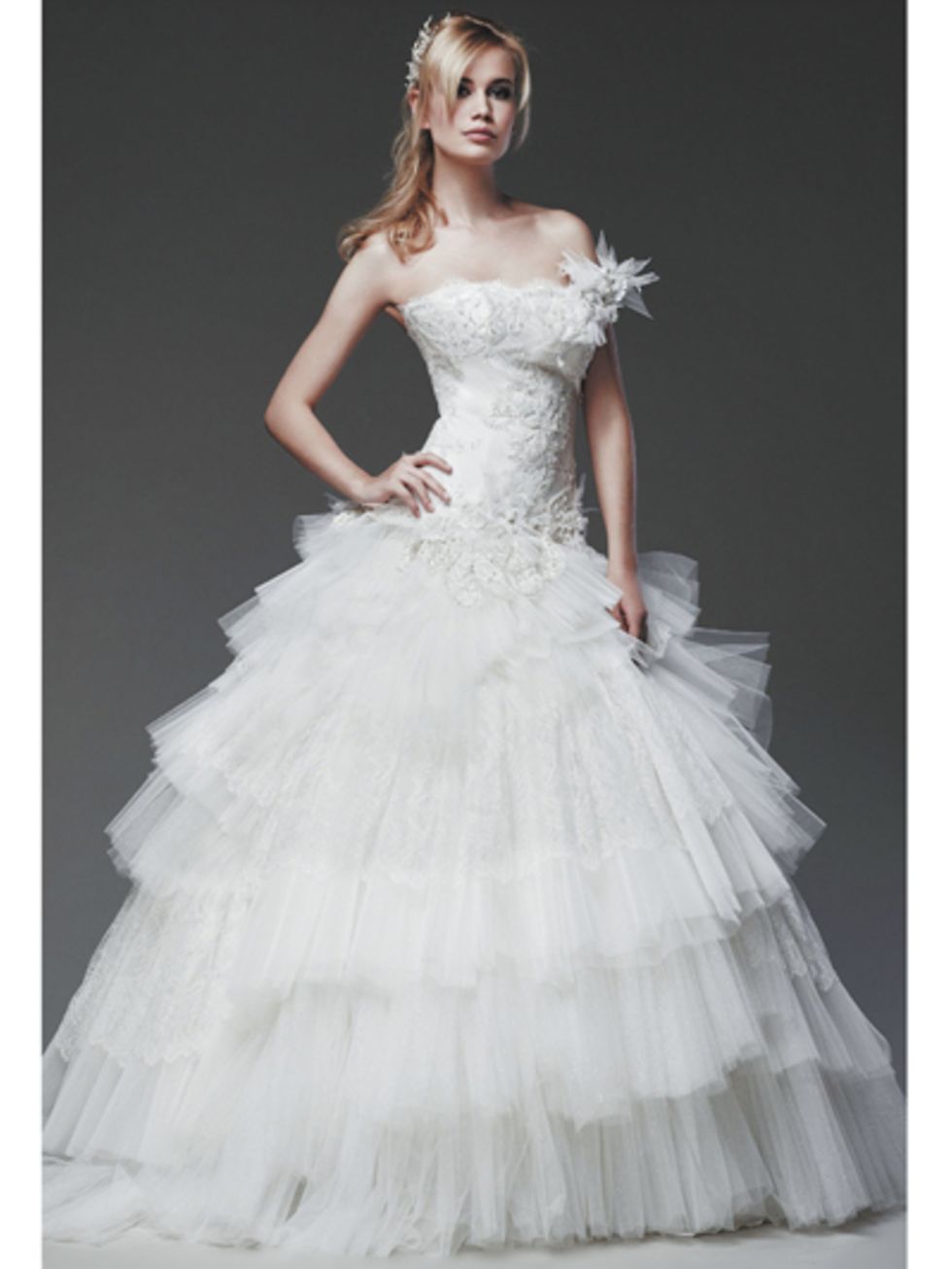 Clothing, Dress, Shoulder, Textile, Photograph, Bridal clothing, Joint, White, Formal wear, Wedding dress, 