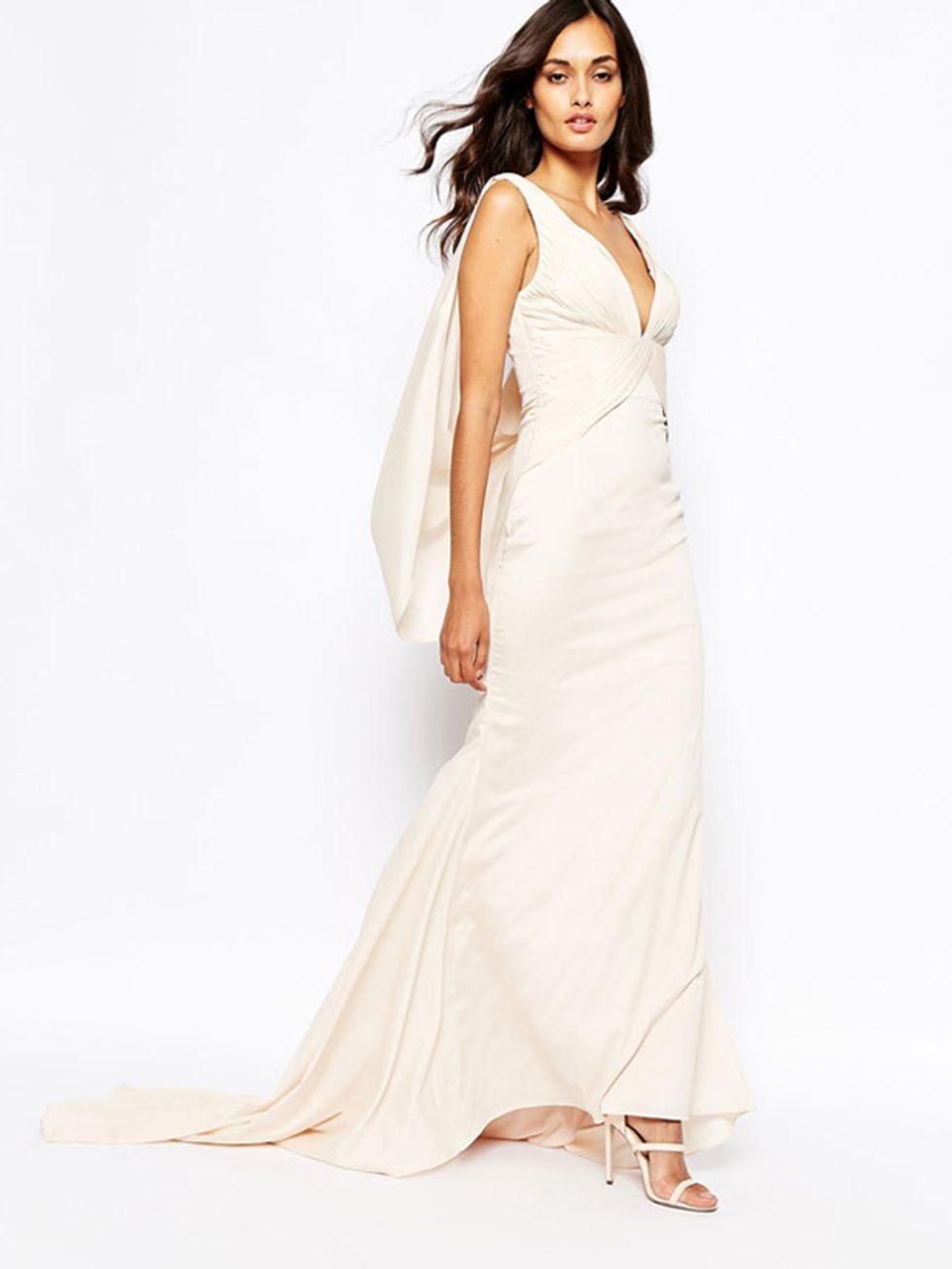Clothing, Sleeve, Skin, Shoulder, Dress, Textile, Joint, White, Formal wear, Gown, 