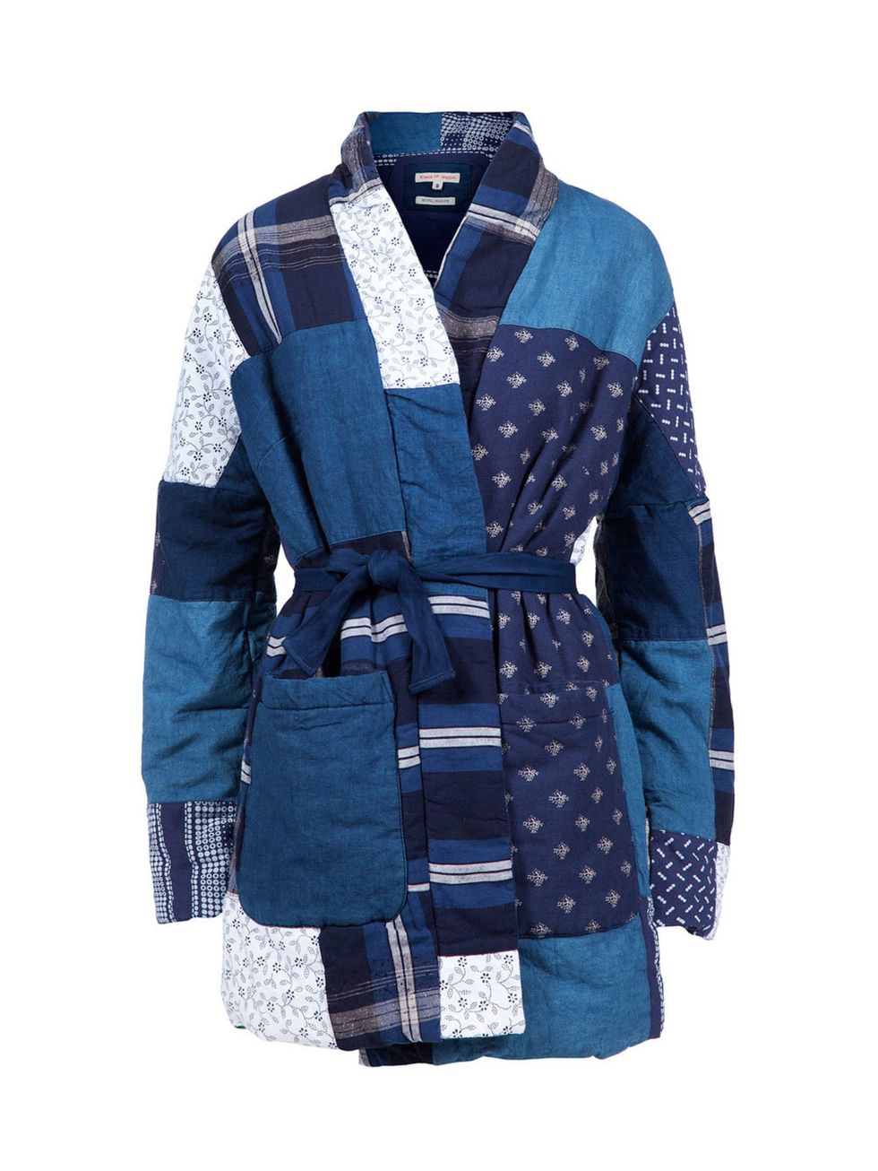 Blue, Product, Collar, Sleeve, Textile, Pattern, Outerwear, Coat, Style, Electric blue, 