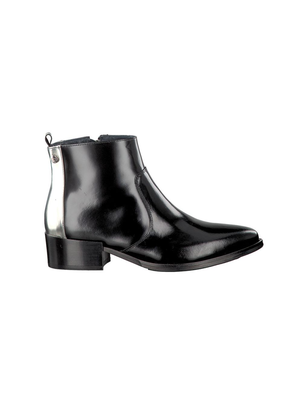 Boot, Leather, Black, Synthetic rubber, 