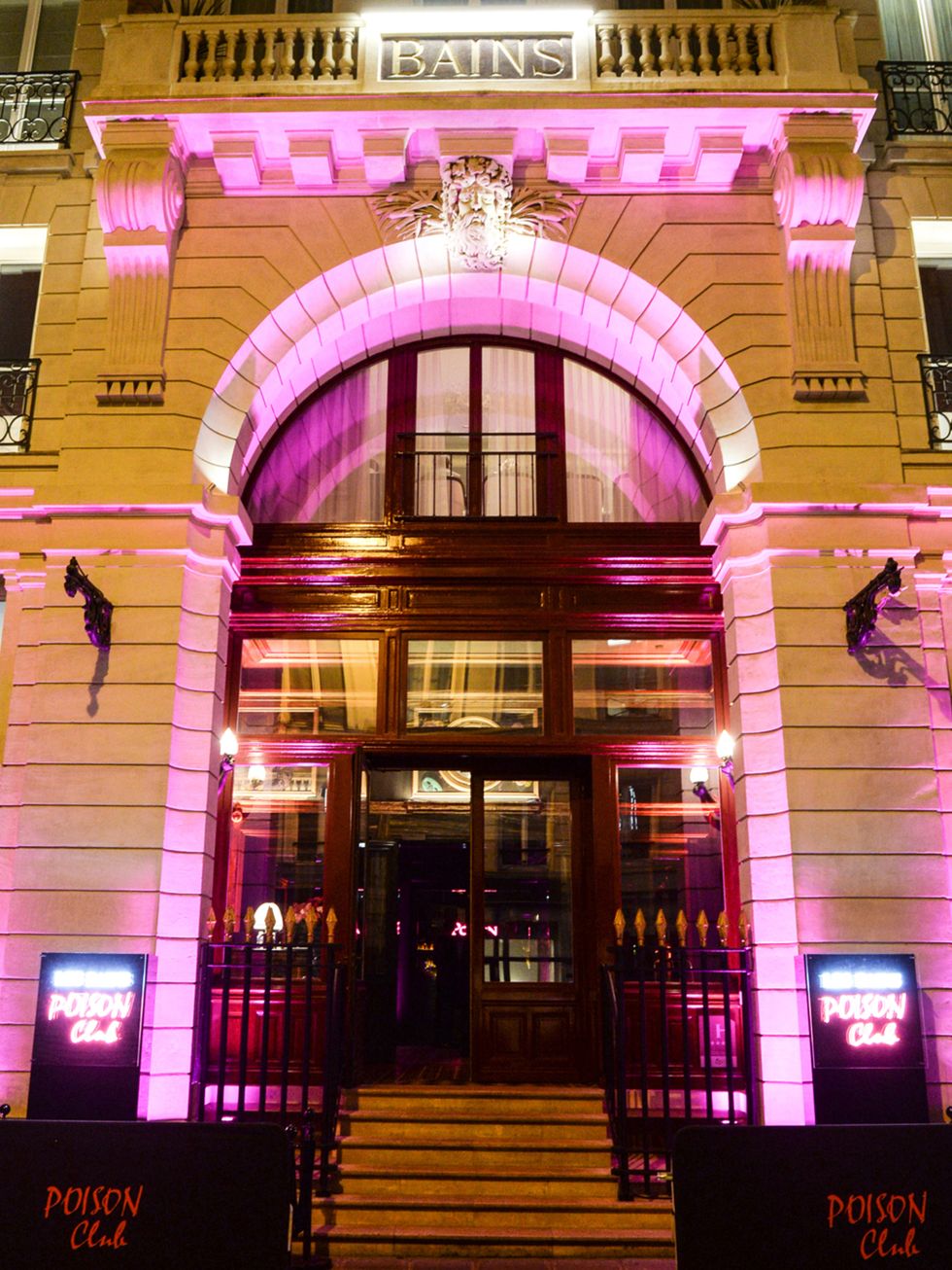 Lighting, Facade, Magenta, Purple, Pink, Arch, Stairs, Violet, Neon, Signage, 