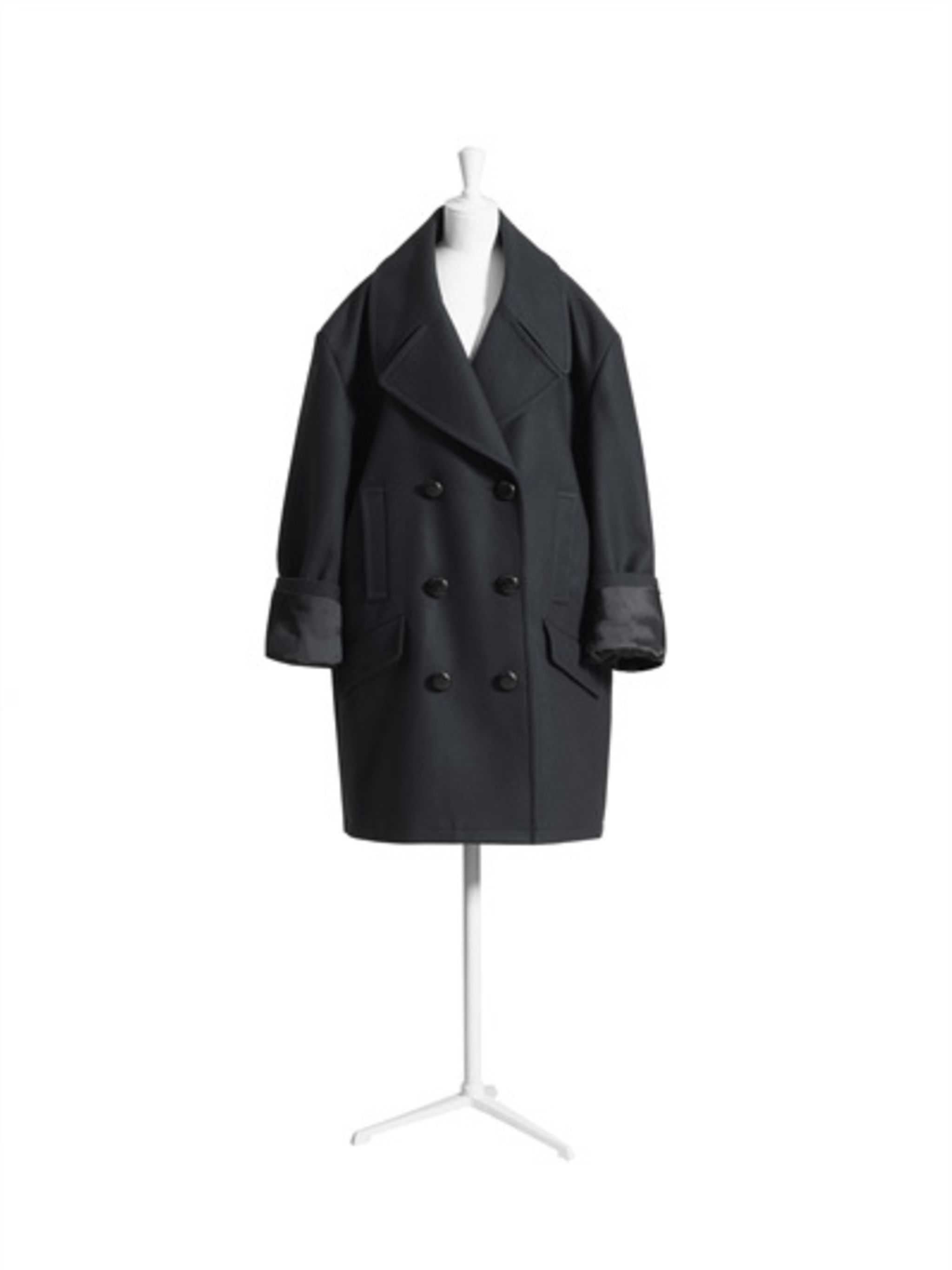 h and m navy coat