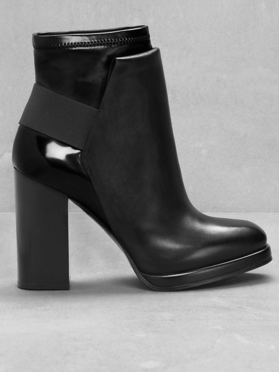 White, Boot, Fashion, Leather, Black, Grey, High heels, Synthetic rubber, Fashion design, Still life photography, 