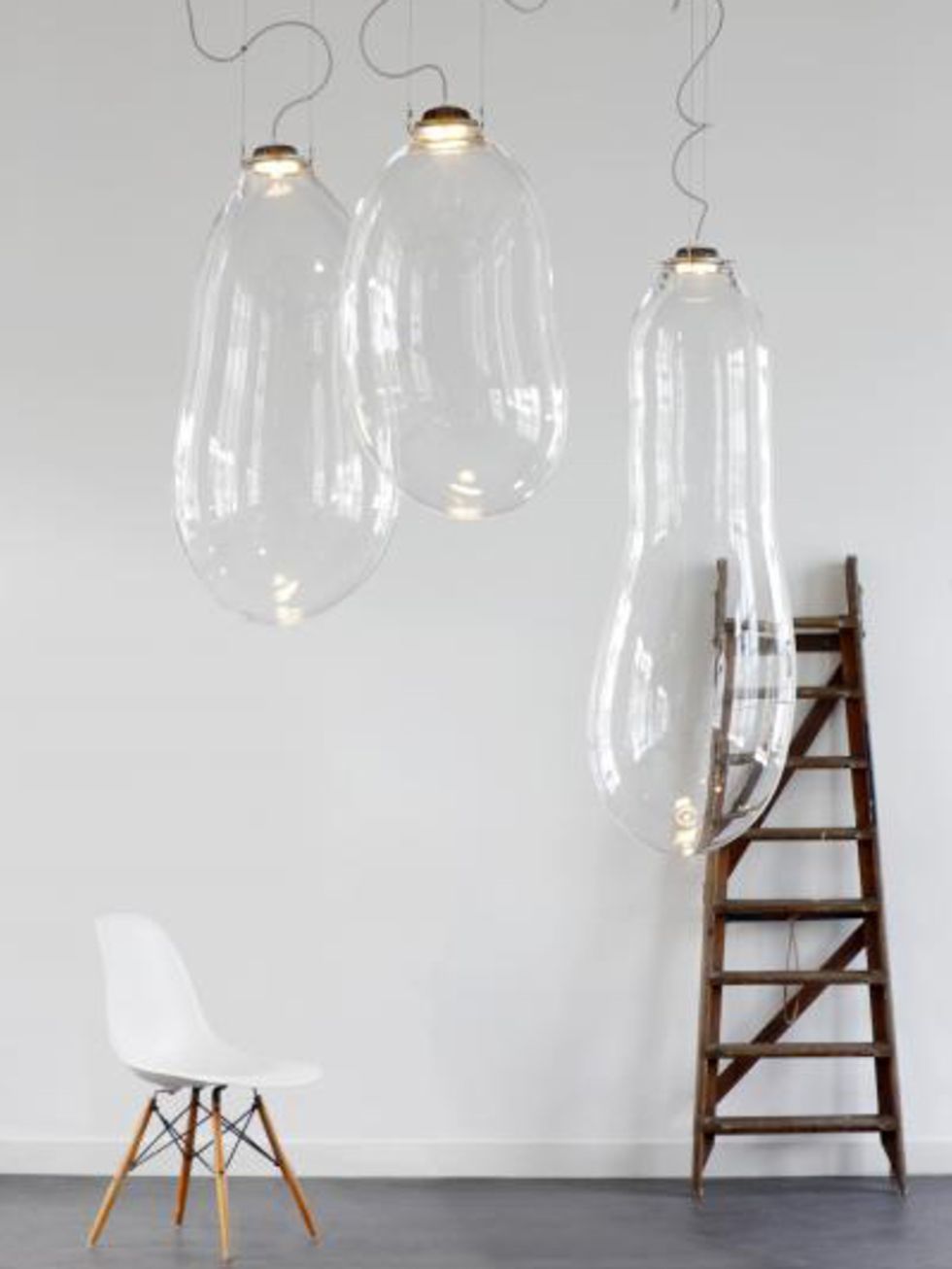 White, Light, Ladder, Chair, Light fixture, Material property, Design, Interior design, Silver, Natural material, 
