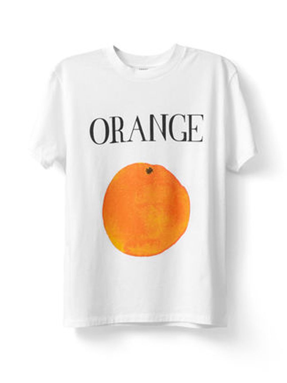 Product, Sleeve, T-shirt, Peach, Logo, Orange, Grey, Fruit, Graphics, Active shirt, 