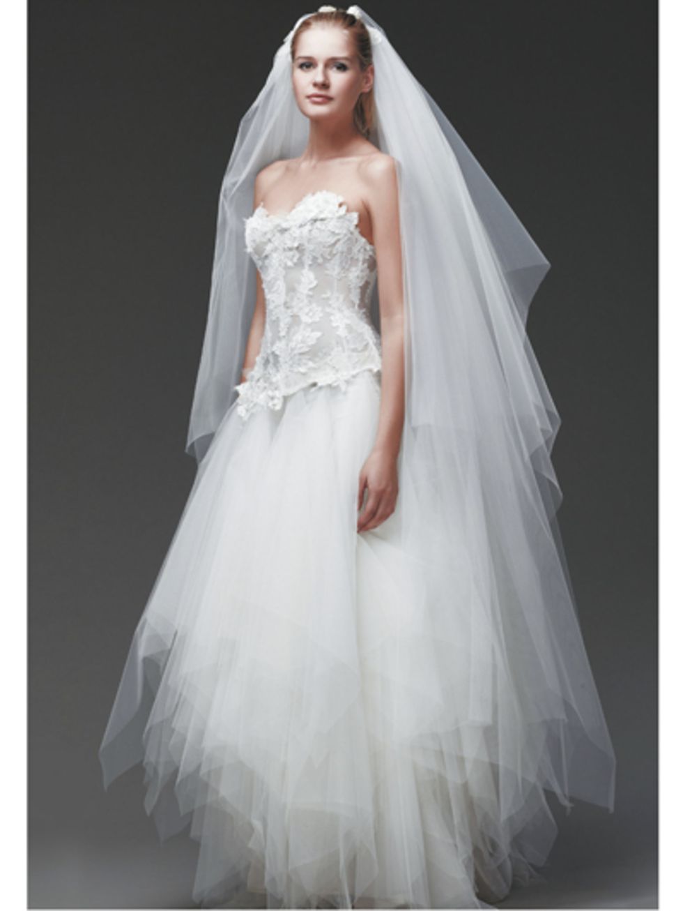 Clothing, Sleeve, Dress, Bridal clothing, Shoulder, Textile, Photograph, White, Bridal veil, Standing, 