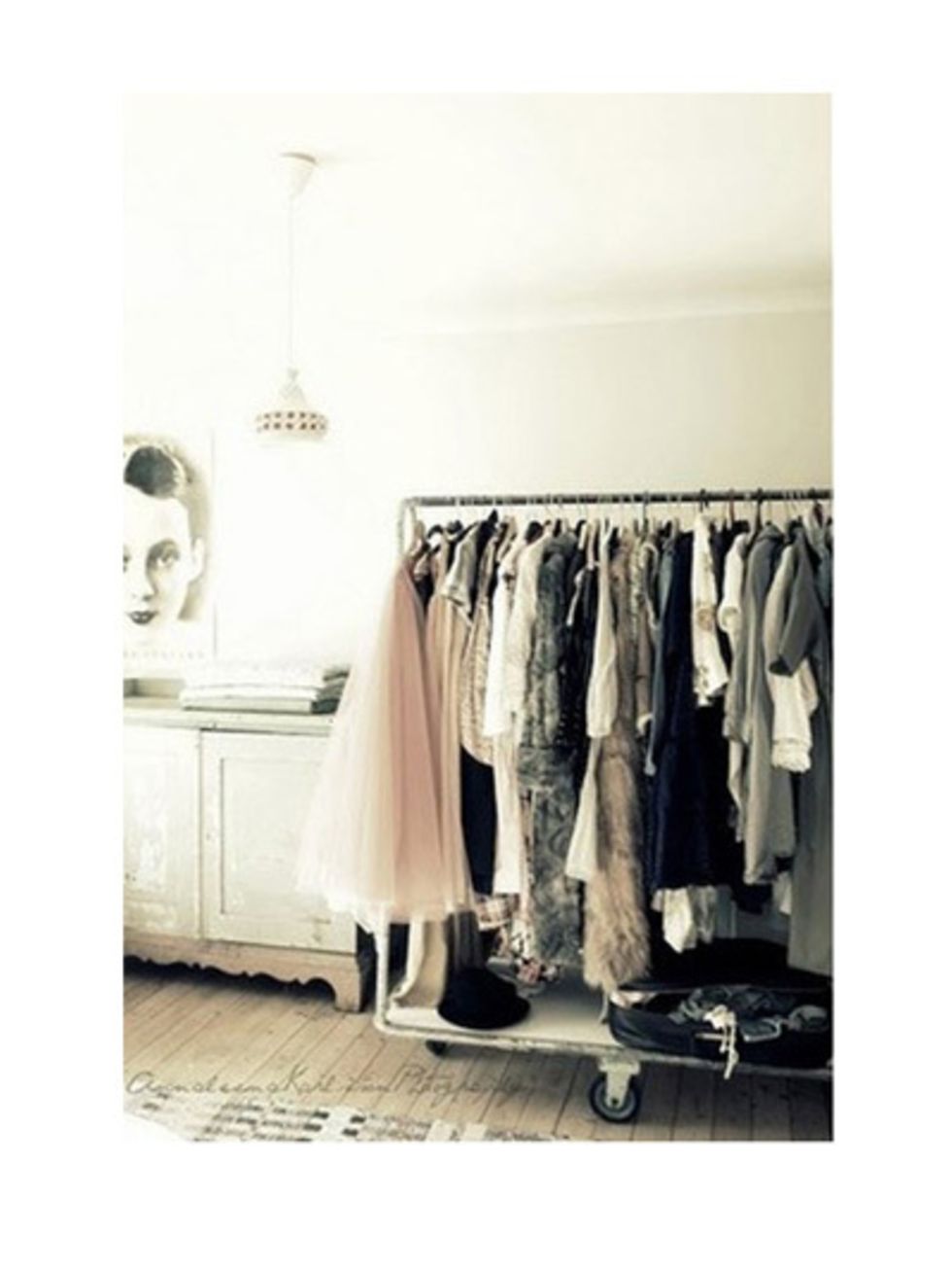 Room, Clothes hanger, Floor, Grey, Beige, Light fixture, Home accessories, Closet, Fashion design, Collection, 
