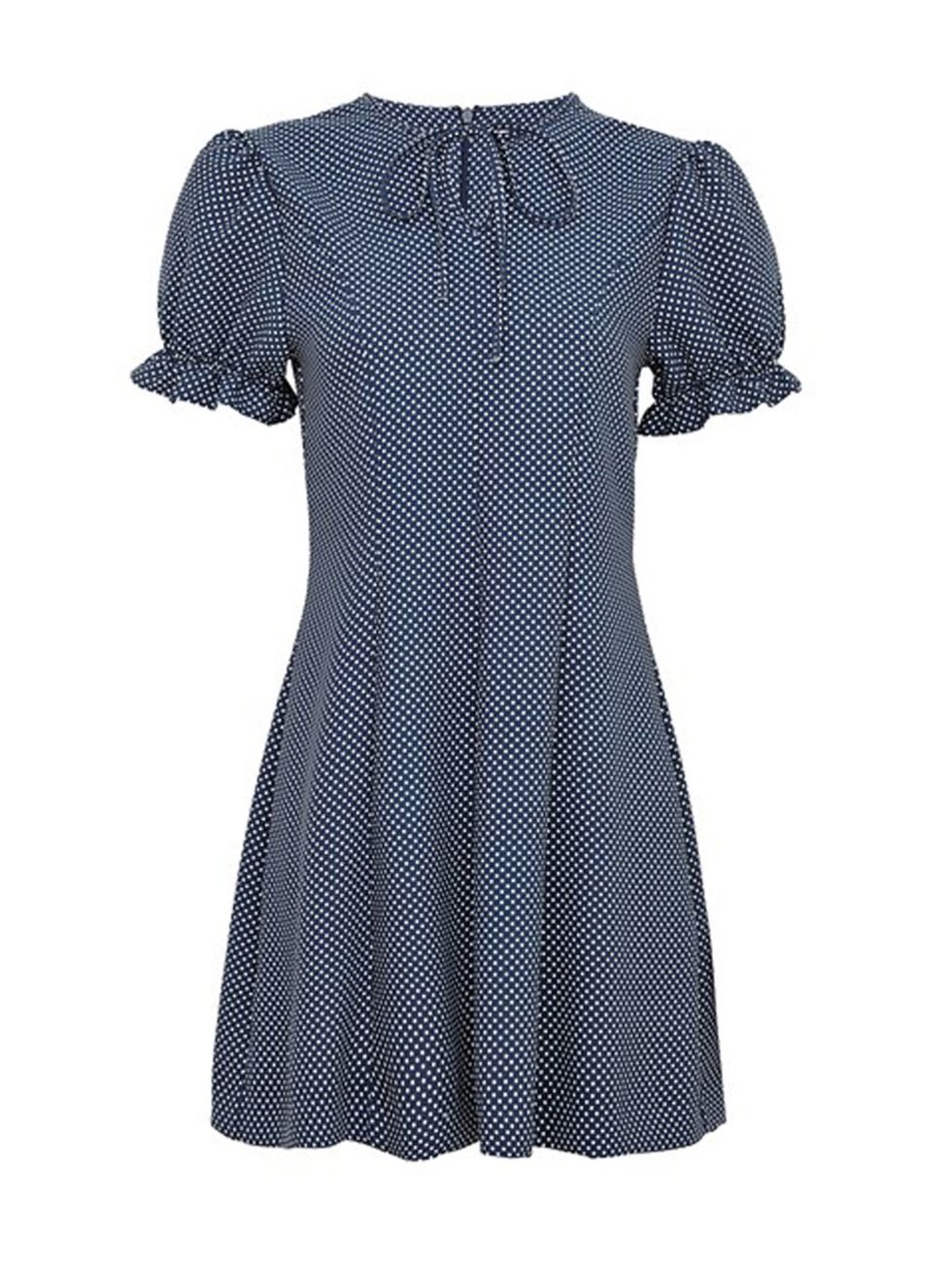 Blue, Sleeve, Textile, Pattern, One-piece garment, Dress, Electric blue, Neck, Day dress, Aqua, 