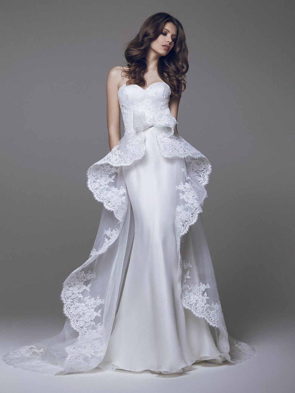 Clothing, Hairstyle, Sleeve, Shoulder, Bridal clothing, Textile, Joint, White, Dress, Gown, 