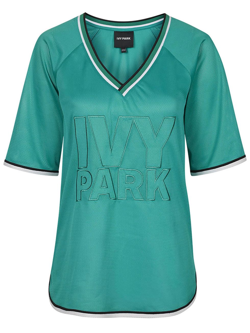 Blue, Product, Green, Sportswear, Sleeve, Jersey, Collar, Text, White, Teal, 