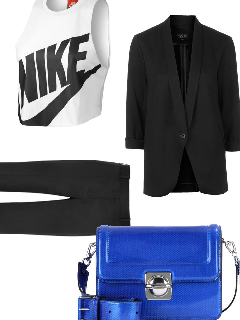 Collar, Sleeve, Coat, Outerwear, Style, Bag, Blazer, Electric blue, Fashion, Logo, 