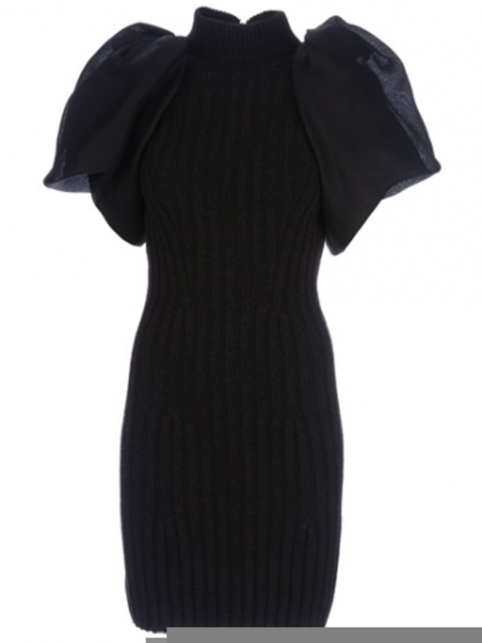 Sleeve, Dress, Neck, Black, One-piece garment, Wool, Woolen, Day dress, Sweater, Pattern, 