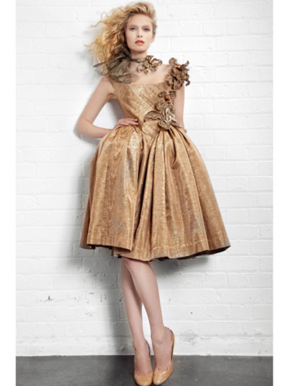Clothing, Brown, Dress, Shoulder, Textile, Joint, One-piece garment, Style, Day dress, Fashion, 