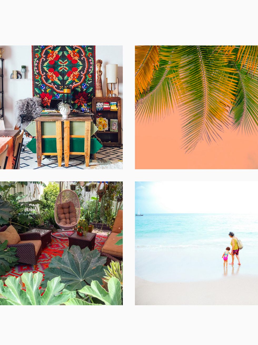 Tropics, Collage, Shore, Holiday, Beach, Caribbean, Lamp, Arecales, Creative arts, Houseplant, 