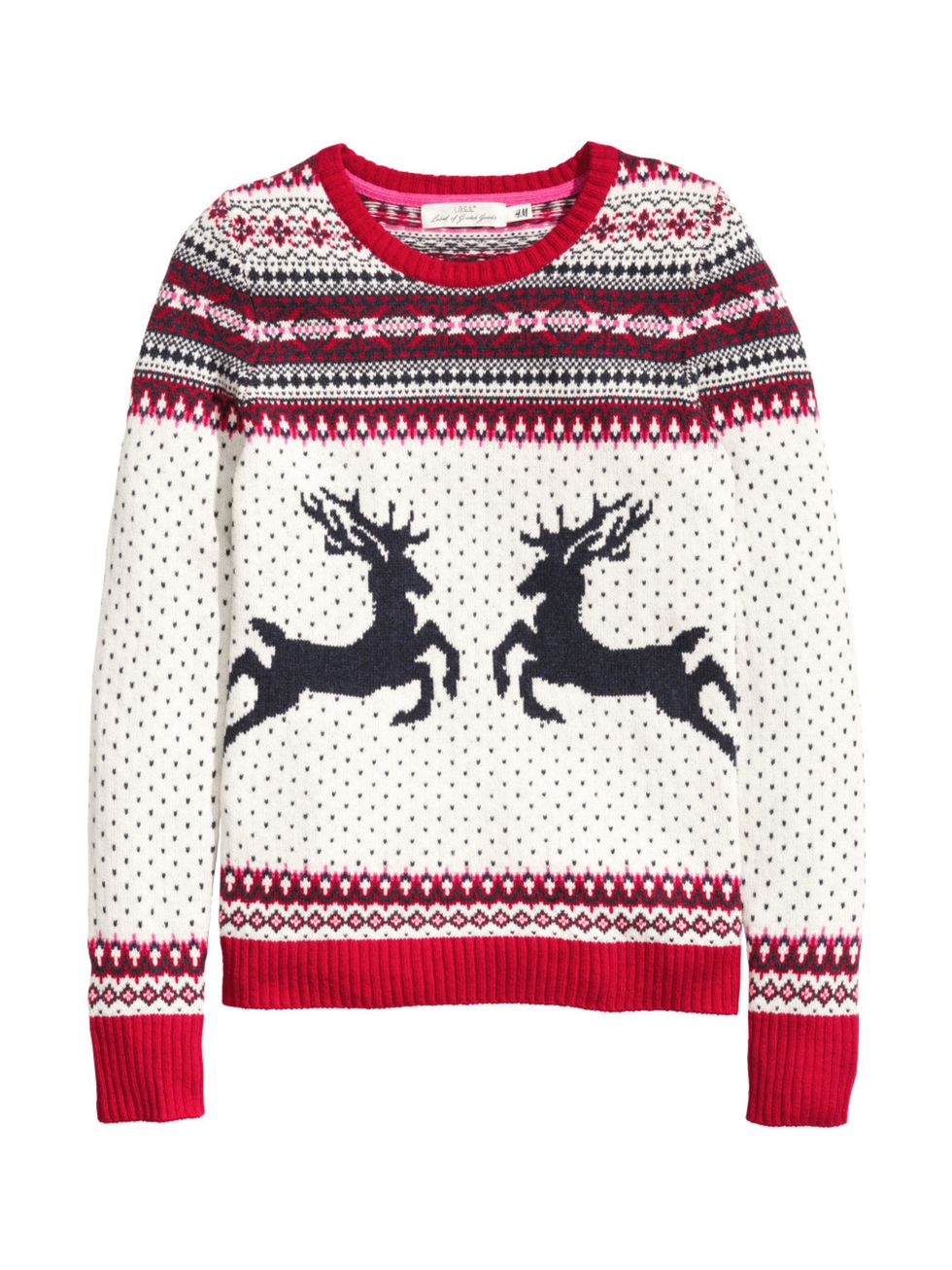 Deer, Sleeve, Pattern, Textile, Red, Carmine, Maroon, Reindeer, Sweater, Creative arts, 