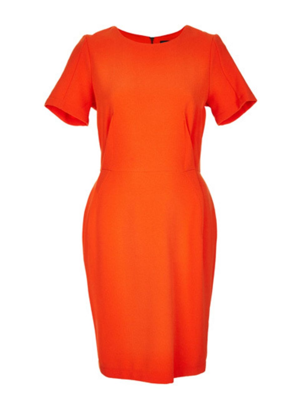 Sleeve, Dress, Orange, Red, Pattern, One-piece garment, Carmine, Peach, Day dress, Coquelicot, 