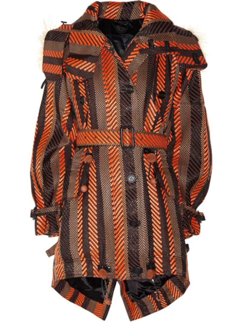 Brown, Product, Orange, Sleeve, Textile, Collar, Outerwear, Pattern, Coat, Fashion, 