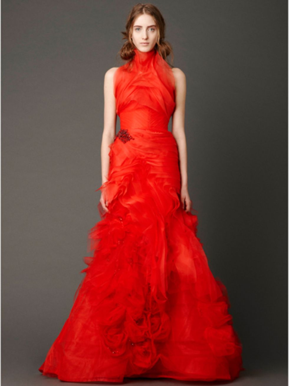 Clothing, Dress, Shoulder, Textile, Red, Joint, Gown, One-piece garment, Formal wear, Style, 
