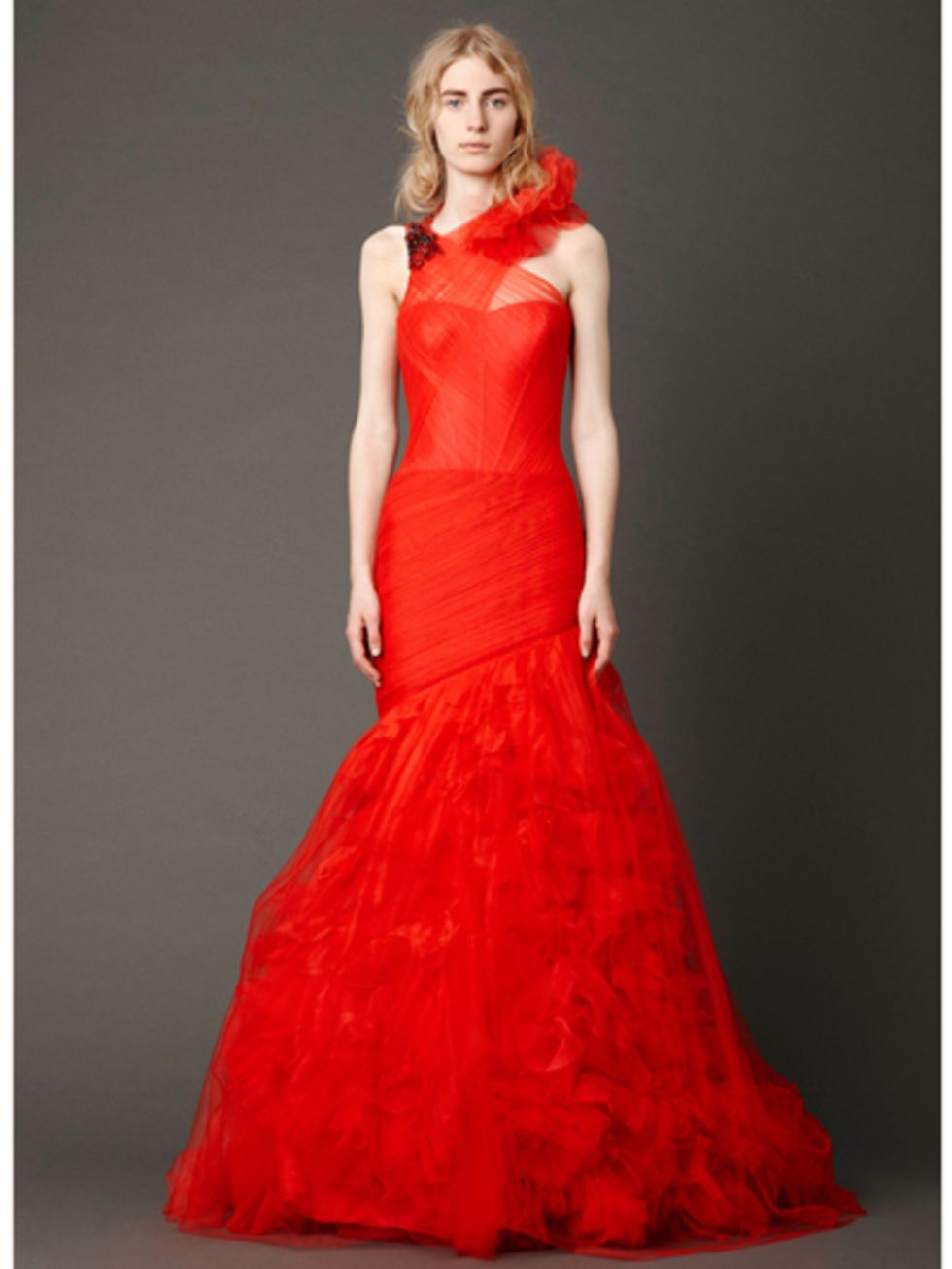 Clothing, Dress, Sleeve, Shoulder, Textile, Red, One-piece garment, Formal wear, Gown, Fashion model, 