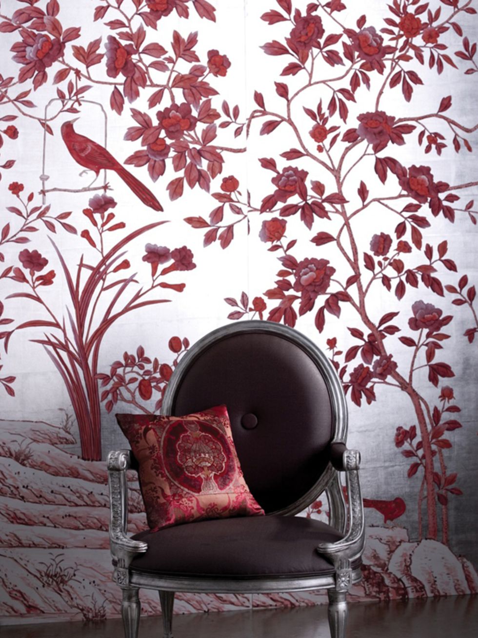 Red, Leaf, Furniture, Chair, Twig, Maroon, Creative arts, Wallpaper, Still life photography, Wall sticker, 