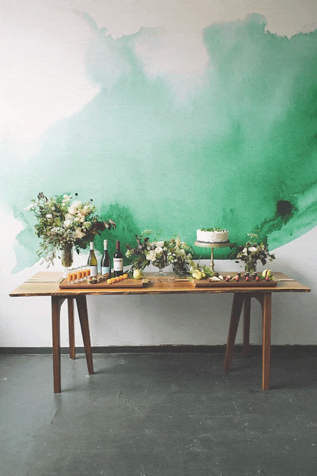 Green, Table, Furniture, Desk, Still life photography, Paint, Still life, Painting, Natural material, Sofa tables, 